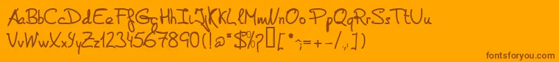 Police DeManu2Bold – polices brunes sur fond orange