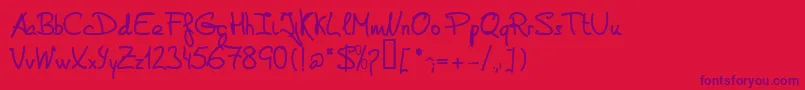 En savoir plus sur la police DeManu2Bold Police DeManu2Bold – polices violettes sur fond rouge