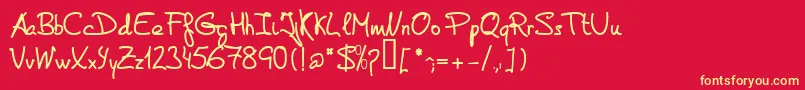 DeManu2Bold Font – Yellow Fonts on Red Background
