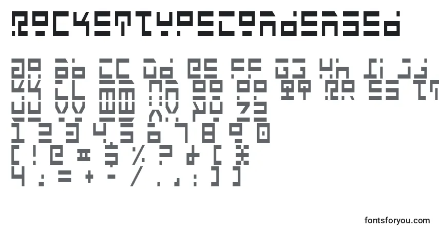 Czcionka RocketTypeCondensed – alfabet, cyfry, specjalne znaki