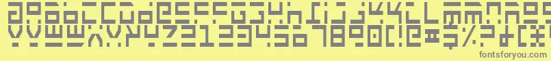 Saiba mais sobre a fonte RocketTypeCondensed Fonte RocketTypeCondensed – fontes cinzas em um fundo amarelo