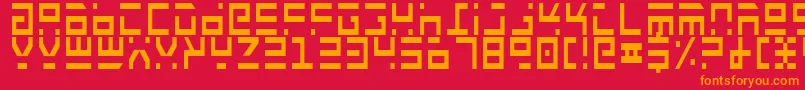 RocketTypeCondensed Font – Orange Fonts on Red Background