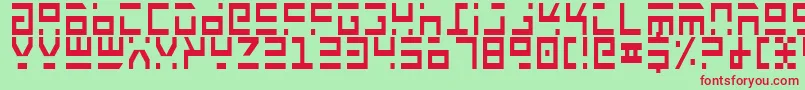 RocketTypeCondensed Font – Red Fonts on Green Background