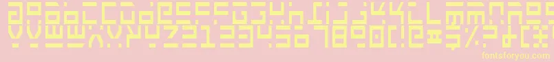 Fonte RocketTypeCondensed – fontes amarelas em um fundo rosa