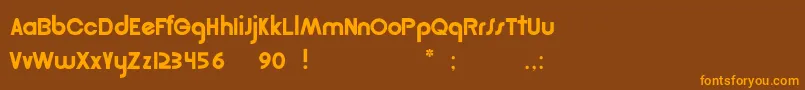 Pcgolden Font – Orange Fonts on Brown Background