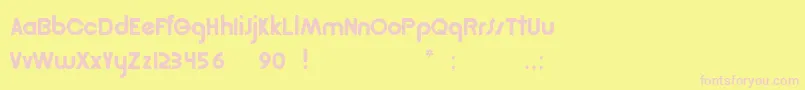 Pcgolden Font – Pink Fonts on Yellow Background