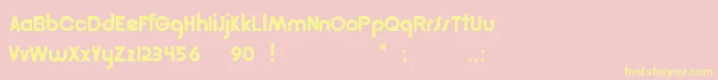 Pcgolden Font – Yellow Fonts on Pink Background