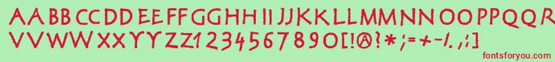 CorrodetclassicapsBlack Font – Red Fonts on Green Background