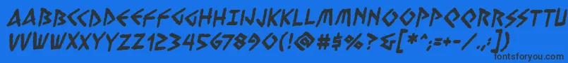VengefulgodsbbBold Font – Black Fonts on Blue Background