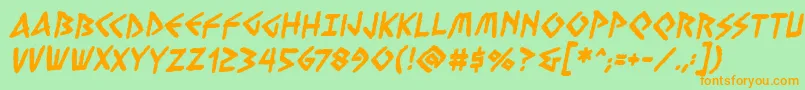 VengefulgodsbbBold Font – Orange Fonts on Green Background