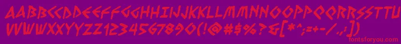 VengefulgodsbbBold Font – Red Fonts on Purple Background