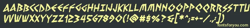 VengefulgodsbbBold Font – Yellow Fonts on Black Background