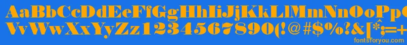 Weitere Informationen zur NortonRegularDb-Schriftart NortonRegularDb-Schriftart – Orangefarbene Schriften auf blauem Hintergrund