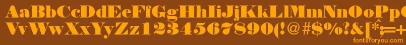 NortonRegularDb-Schriftart – Orangefarbene Schriften auf braunem Hintergrund