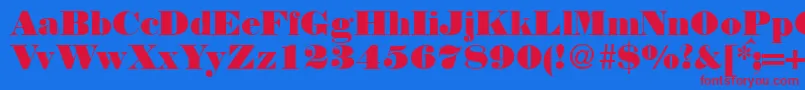 Weitere Informationen zur NortonRegularDb-Schriftart NortonRegularDb-Schriftart – Rote Schriften auf blauem Hintergrund