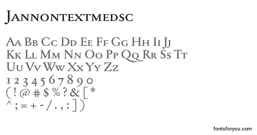 Шрифт Jannontextmedsc – алфавит, цифры, специальные символы