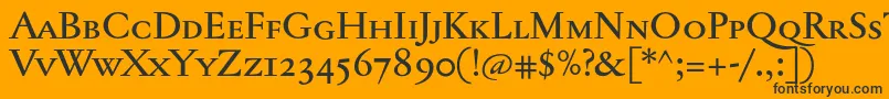 Jannontextmedsc Font – Black Fonts on Orange Background