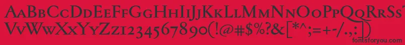 Jannontextmedsc Font – Black Fonts on Red Background