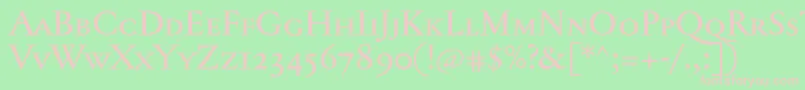 Jannontextmedsc Font – Pink Fonts on Green Background