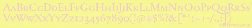 Jannontextmedsc Font – Pink Fonts on Yellow Background