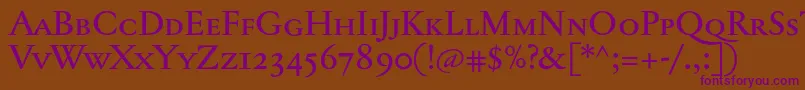 Шрифт Jannontextmedsc – фиолетовые шрифты на коричневом фоне