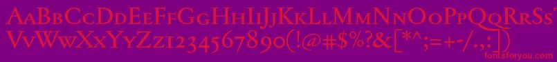 Jannontextmedsc Font – Red Fonts on Purple Background