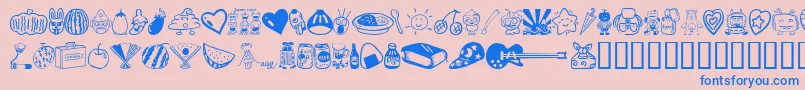 Sakabe Things01 Font – Blue Fonts on Pink Background