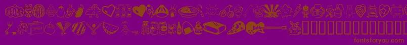 Fonte Sakabe Things01 – fontes marrons em um fundo roxo