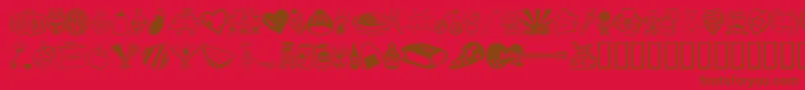 Saiba mais sobre a fonte Sakabe Things01 Fonte Sakabe Things01 – fontes marrons em um fundo vermelho