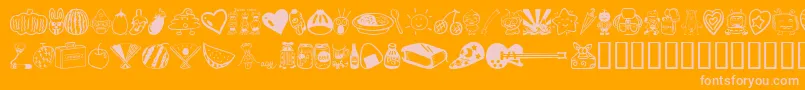 Шрифт Sakabe Things01 – розовые шрифты на оранжевом фоне