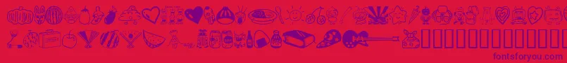 Sakabe Things01 Font – Purple Fonts on Red Background