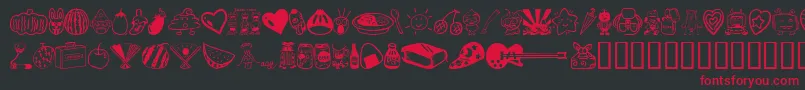 Sakabe Things01 Font – Red Fonts on Black Background
