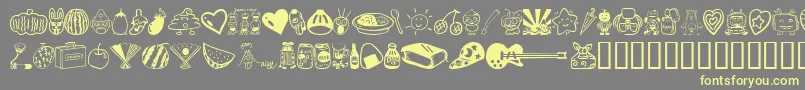 Sakabe Things01 Font – Yellow Fonts on Gray Background