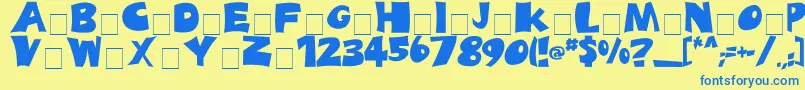 BladesBold Font – Blue Fonts on Yellow Background