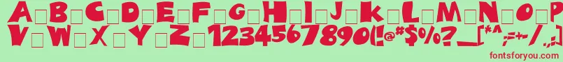 BladesBold-Schriftart – Rote Schriften auf grünem Hintergrund