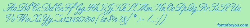GeAlluring Font – Blue Fonts on Green Background