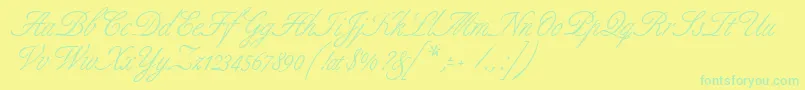 GeAlluring Font – Green Fonts on Yellow Background