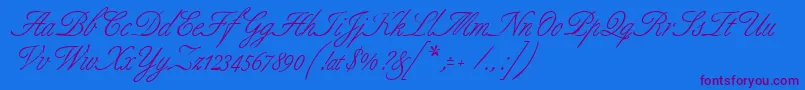 GeAlluring-Schriftart – Violette Schriften auf blauem Hintergrund