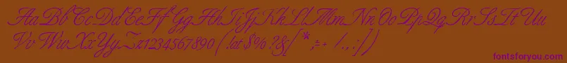 GeAlluring-Schriftart – Violette Schriften auf braunem Hintergrund