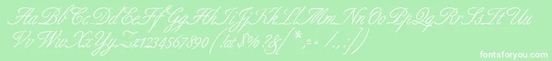 フォントGeAlluring – 緑の背景に白い文字