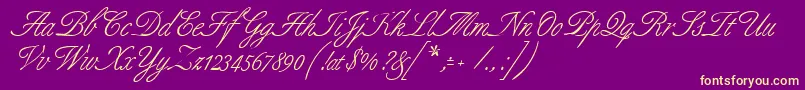 GeAlluring Font – Yellow Fonts on Purple Background