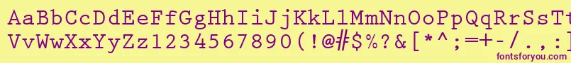 KeyboardEliteSsiBold Font – Purple Fonts on Yellow Background