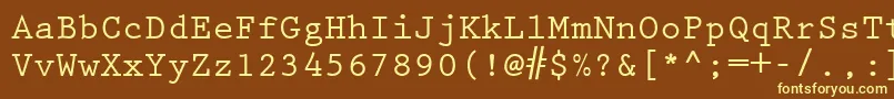 フォントKeyboardEliteSsiBold – 黄色のフォント、茶色の背景