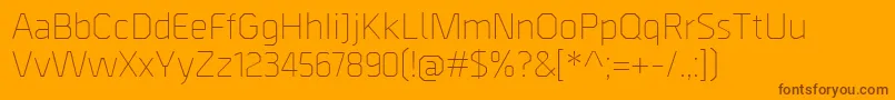 BordaLight Font – Brown Fonts on Orange Background