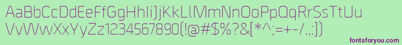 BordaLight-fontti – violetit fontit vihreällä taustalla