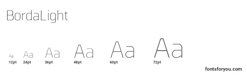 BordaLight Font Sizes