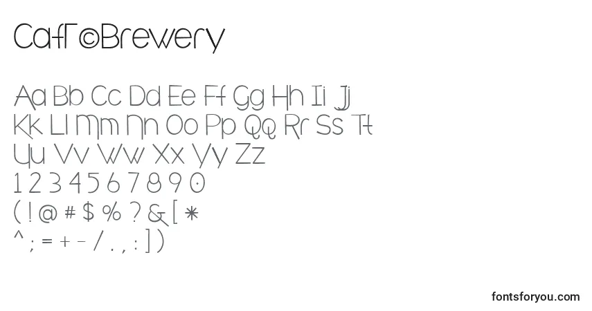 Шрифт CafГ©Brewery – алфавит, цифры, специальные символы