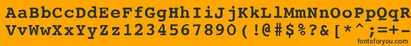 CourierBoldRegular Font – Black Fonts on Orange Background