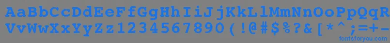 フォントCourierBoldRegular – 灰色の背景に青い文字