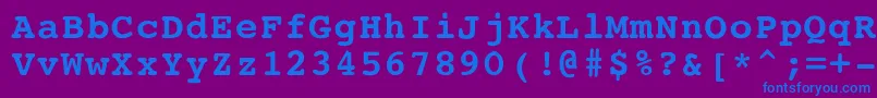 CourierBoldRegular Font – Blue Fonts on Purple Background